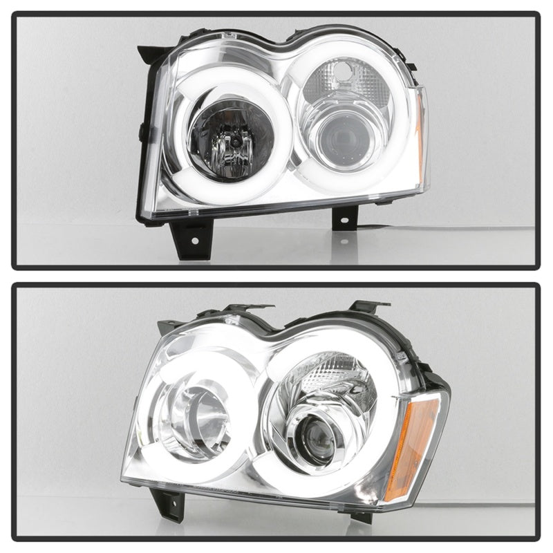 Spyder 05-07 Jeep Grand Cherokee - Light Bar Projector Headlights - Chrome - PRO-YD-JGC05V2-LB-C - 5086112