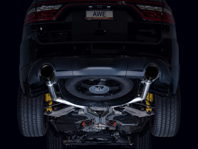 AWE Tuning 18-23 Dodge Durango SRT &amp; Hellcat Track Edition Exhaust - Diamond Black Tips - 3020-33952