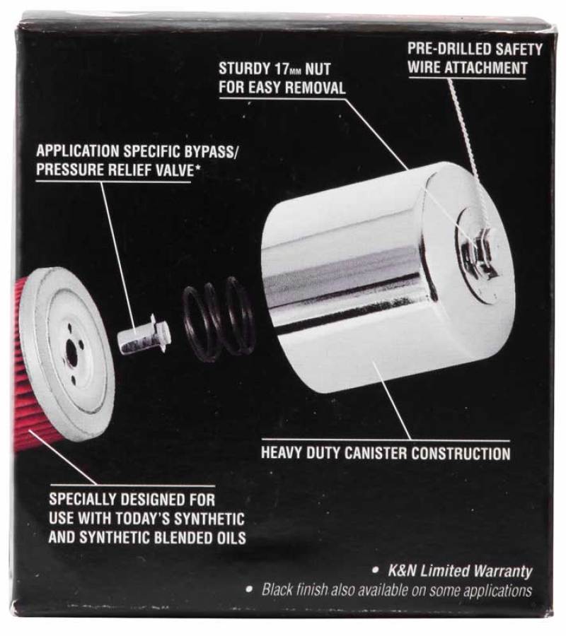 K&amp;N Suzuki / Arctic Cat / Cagiva / Kawasaki / Kymco / Aprilia 2.813in OD x 3.221in H Oil Filter - KN-138C