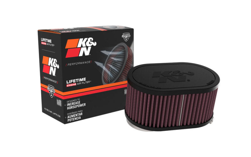 K&N 2-1/8in DUAL FLG 6-1/4 X 4inOD 3inH Universal Clamp-On Air Filter - RU-3510