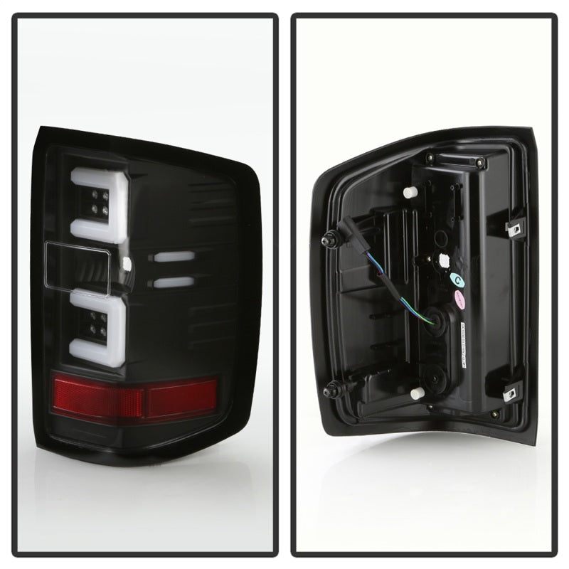 Spyder 16-18 Chevy Silverado Light Bar LED Tail Lights - All Black ALT-YD-CS16-LED-B - 5085863