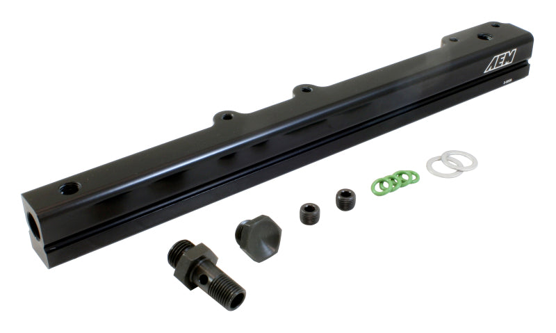 AEM 96-00 Civic CX/DX/LX/EX &amp; 96-97 Del Sol S/Si Black Fuel Rail - 25-109BK
