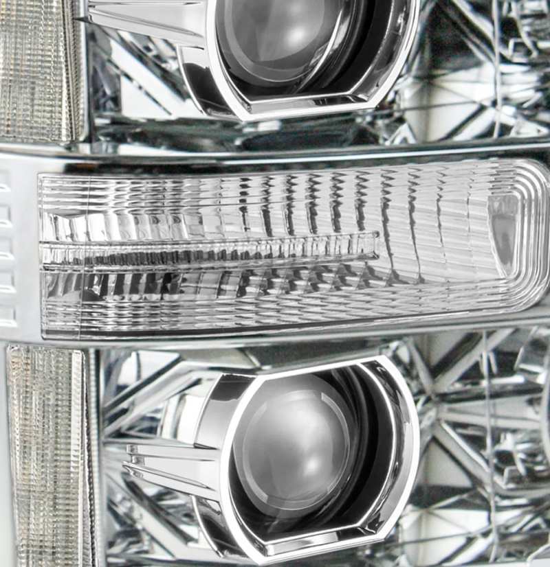 AlphaRex 11-16 Ford F-250 SD PRO-Series Projector Headlights Plank Style Design Chrome w/Seq Signal - 880141