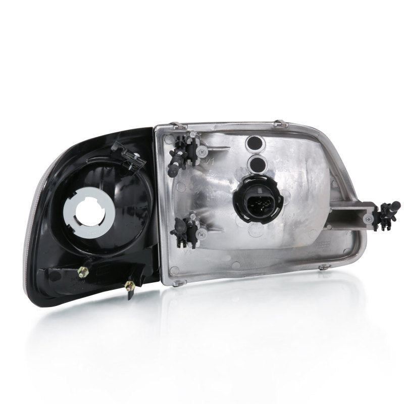 ANZO 1997-2003 Ford F150 Crystal Headlight Black w/ Parking Light - 111460