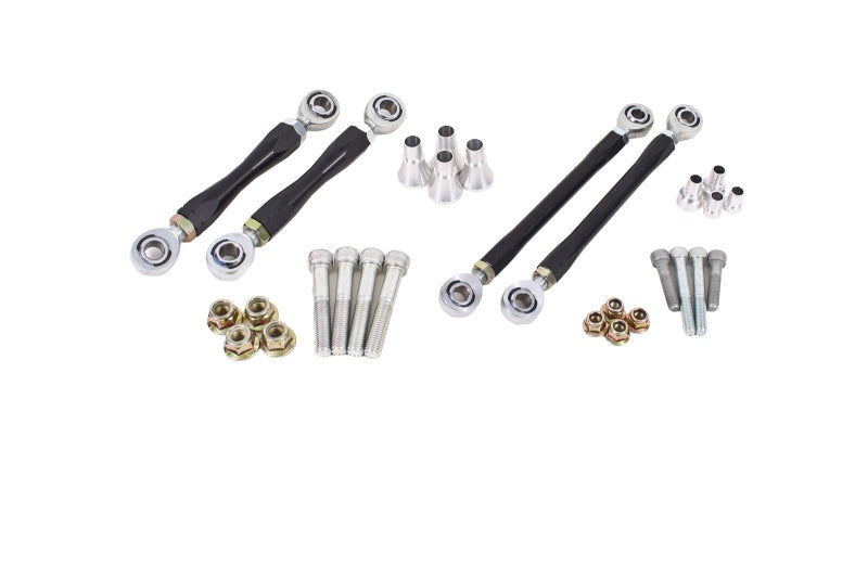 BMR 08-17 Challenger Front and Rear Sway Bar End Link Kit - Black - ELK110