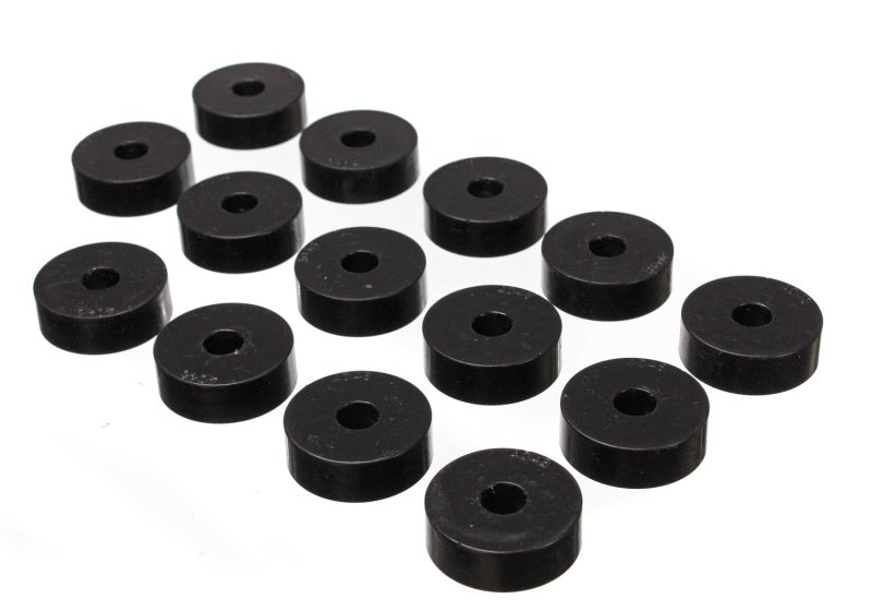 Energy Suspension 55-73 Jeep CJ5/CJ7/CJ8 Scrambler Black Body (Cab) Mount Set - 2.4101G for 1959-1973 Jeep CJ5 - front view