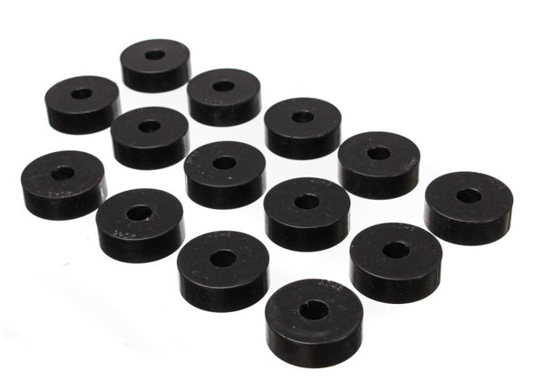 Energy Suspension 55-73 Jeep CJ5/CJ7/CJ8 Scrambler Black Body (Cab) Mount Set - 2.4101G for 1959-1973 Jeep CJ5 - front view