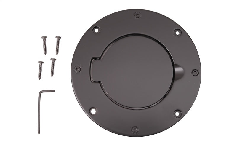 Rugged Ridge Non-Locking Gas Cap Door Black 97-06 Jeep Wrangler - 11425.02 for 1997-2006 Jeep Wrangler - front view