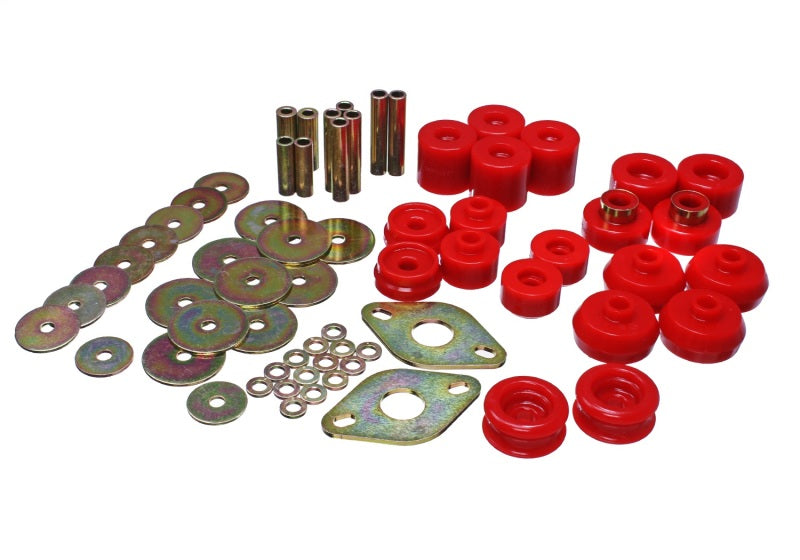 Energy Suspension 96-99 Toyota 4Runner 2WD/4WD Red Body Mount Bushing Set - 8.4111R for 1996-1999 Toyota 4Runner - installed 