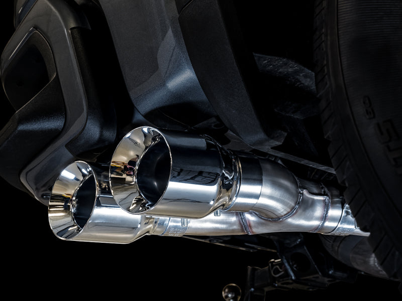 AWE Tuning 4th Gen GM 1500 5.3L 0FG Catback Dual Side Exit (Flat Bumper) - Chrome Tips - 3015-22207