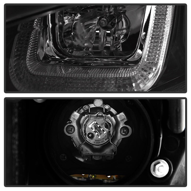 Spyder Volkswagen Golf VII 14-16 Projector Headlights DRL LED Red Stripe Blk PRO-YD-VG15-RED-DRL-BK - 5080592