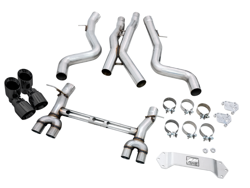 AWE Tuning BMW F8X M3/M4 Track Edition Catback Exhaust - Diamond Black Tips - 3020-43087