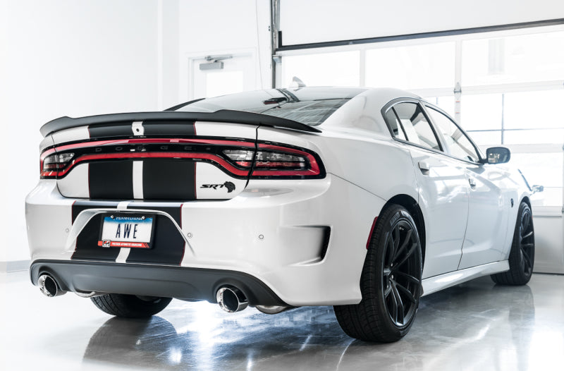 AWE Tuning 2015+ Dodge Charger 6.4L/6.2L SC Non-Resonated Touring Edition Exhaust - Silver Tips - 3020-32056