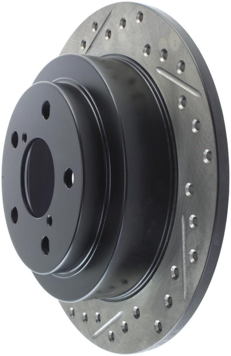 StopTech 05-06 Saab 9-2X AWD / 02-05 Impreza WRX / 02 WRX STi Slotted &amp; Drilled Right Rear Rotor - 127.47011R