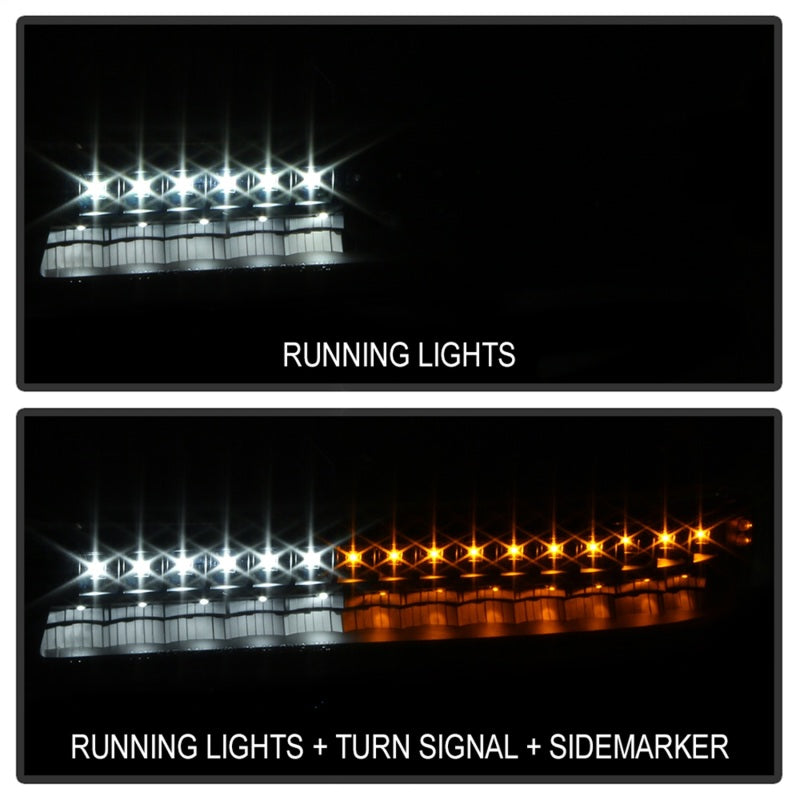 xTune GMC Sierra 99-06 /Yukon 00-06 Headlights &amp; LED Bumper Lights - Black HD-JH-GS99-LED-SET-BK - 9037399