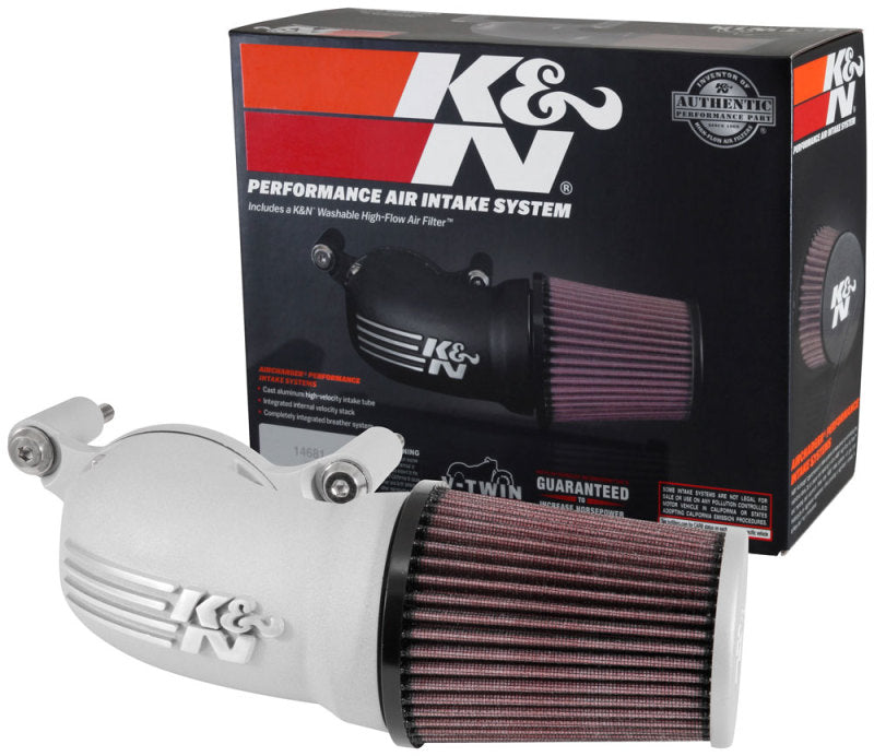 K&N 01-17 Harley Davidson Softail / Dyna FI Performance Air Intake System Silver - 57-1137S