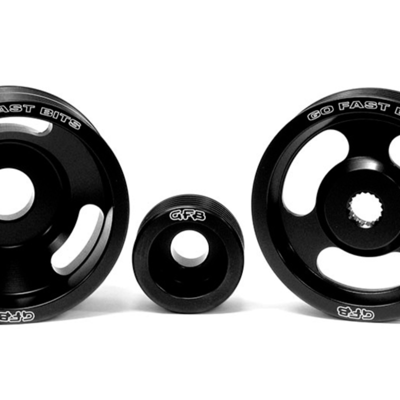 GFB 04-10 WRX/STI 3 Piece Under-Drive Pulley Kit w/ Belts (Crank Alternator & Power Steering) - 2010 for 2015-2021 Subaru WRX