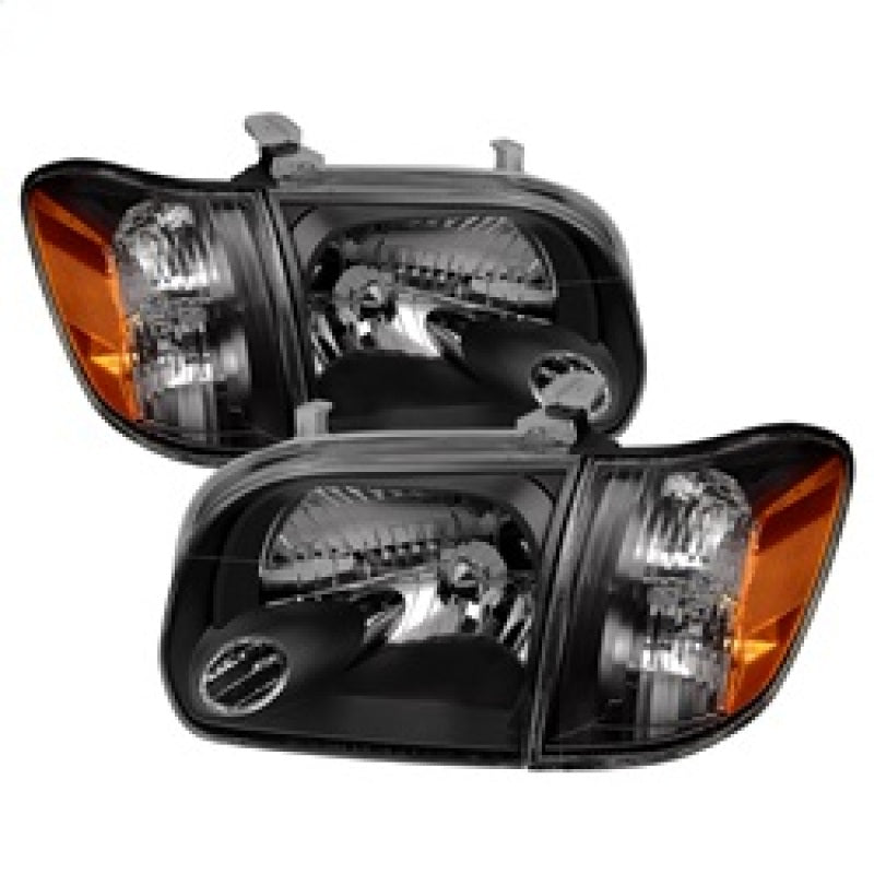 Xtune Toyota Tundra Double Cab 05-06 OEM Style Headlights &amp; Corner Lights Black HD-JH-TTUN05-AM-BK - 9034336
