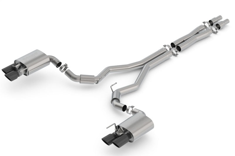 Borla 2018 Ford Mustang GT 5.0L AT/MT 3in S-Type Catback Exhaust Black Chrome Tips w/ Valves - 140742BC