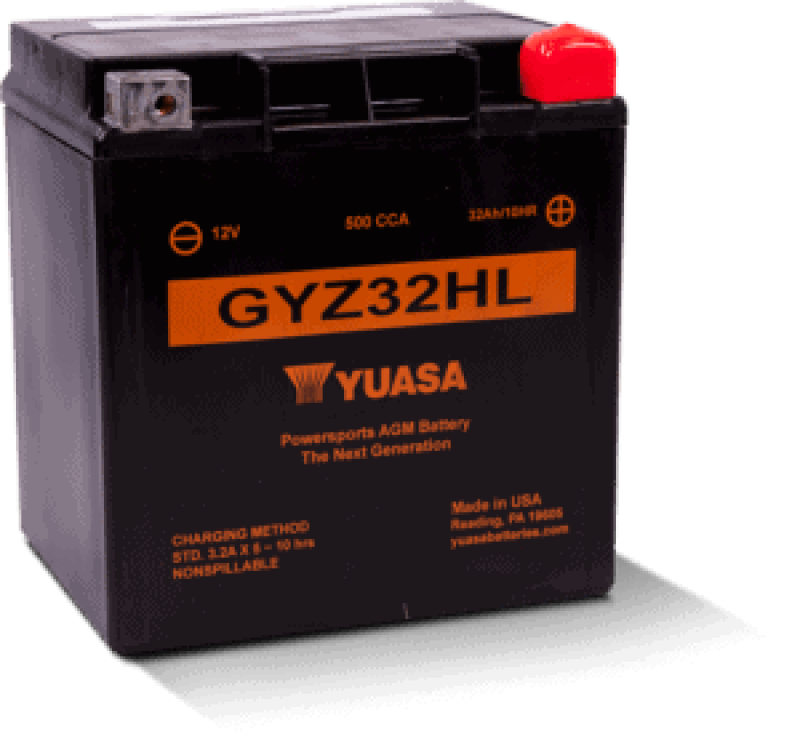 Yuasa GYZ32HL High Performance Maintenance Free AGM 12 Volt Battery - YUAM732GHL for 1997-2021 Harley-Davidson FLHR Road King