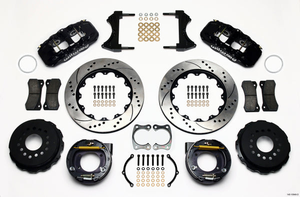 Wilwood AERO4 Rear P-Brake Kit 14.00in Drilled Big Ford 2.50in Offset - 140-10948-D by Wilwood