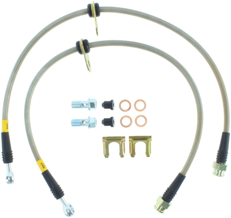 StopTech 08-09 WRX &amp; STi Stainless Steel Front Brake Lines - 950.47006