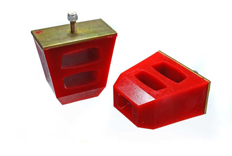 Energy Suspension Universal 4.5in Tall x 4.5in Long x 2.5in Wide Red Bump Stops (2 per set) - 9.9104R