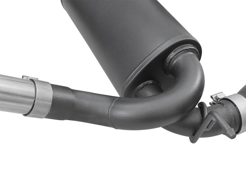 aFe Rebel Series 2.5in 409 SS Cat-Back Exhaust w/ Black Tips 2007+ Jeep Wrangler (JK) V6 3.6L/3.8L - 49-48062-B