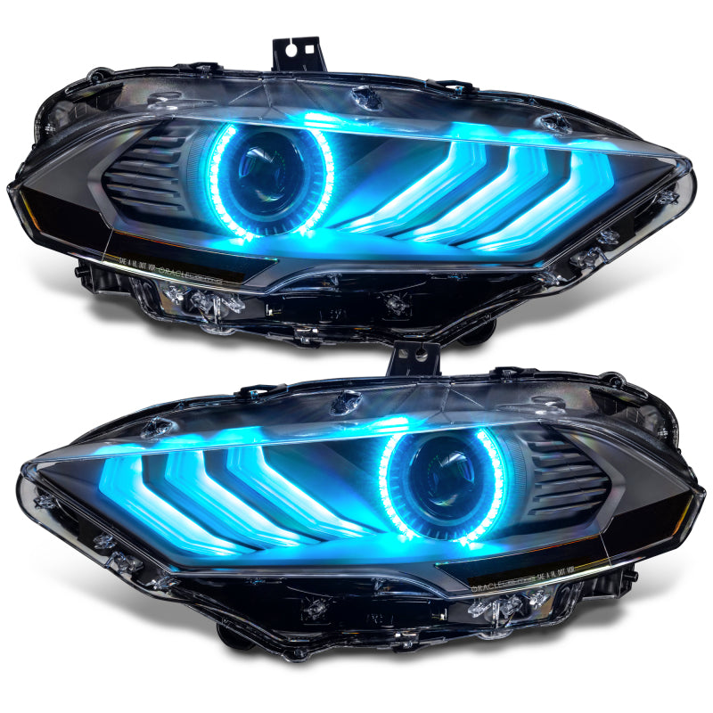 Oracle Lighting 18-23 Ford Mustang Dynamic ColorSHIFT LED Headlights - Black Series - 8204-332