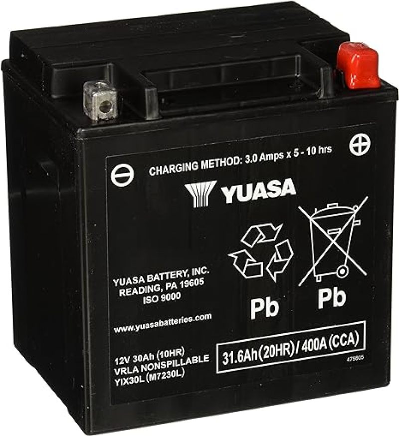 Yuasa YIX30L-PW Maintenance Free AGM 12 Volt Battery - YUAM7230LPW