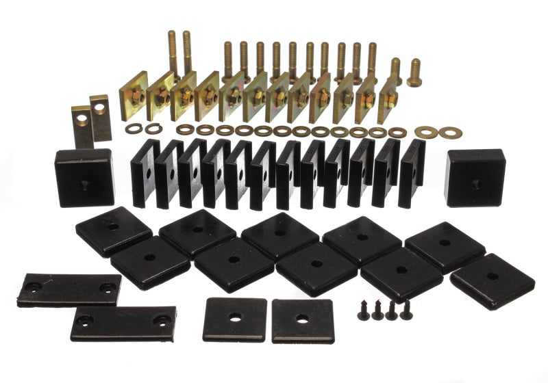 Energy Suspension Toy Land Cruiser Bodymount Set - Black - 8.4104G for 1960-1978 Toyota Land Cruiser - front view