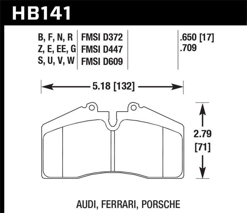 Hawk 91-94 Porsche 911 Rear / 94-98 Porsche 911 Front DTC 70 - HB141U.650