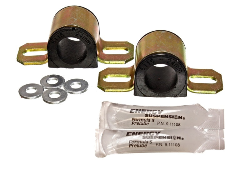 Energy Suspension 86-91 Mazda RX7 Black 24mm Front Sway Bar Bushings - 11.5104G for 1986-1991 Mazda RX 7 - angle view