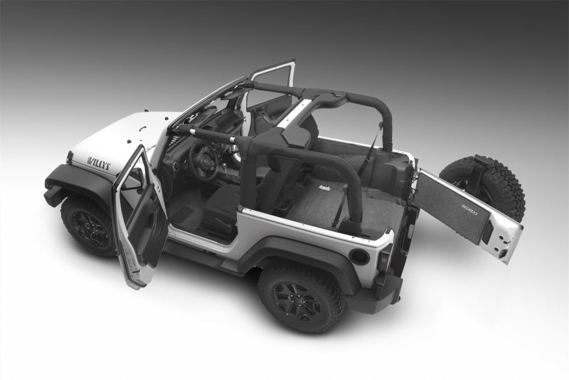 BedRug 07-10 Jeep JK 2Dr Rear 5pc Cargo Kit (Incl Tailgate &amp; Tub Liner) - BRJK07R2