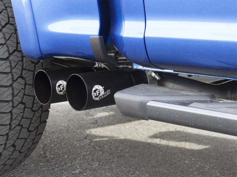 aFe Rebel Exhausts 3in SS Cat-Back 15-16 Ford F-150 EcoBoost V6 2.7/3.5L V8 5.0L w/ Black Tips - 49-43081-B