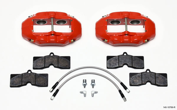 Wilwood D8-4 Front Caliper Kit Red Corvette C2 / C3 65-82 - 140-10789-R for 2007-2018 Jeep Wrangler