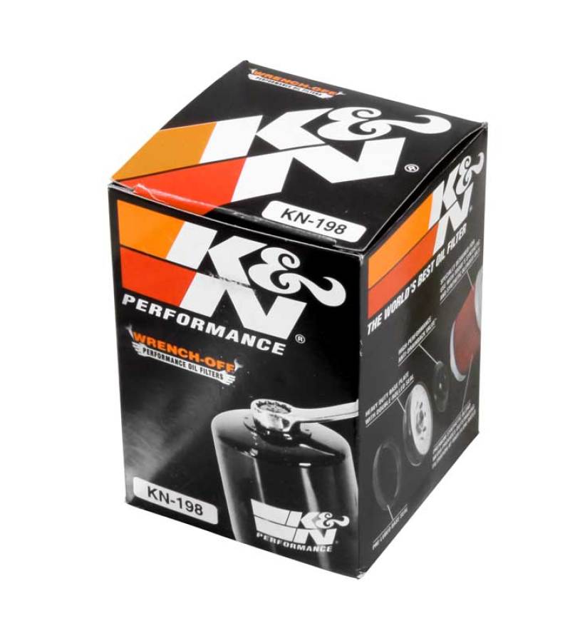 K&N Victory / Polaris 2.563in OD x 3.313in H Oil Filter - KN-198 for 2003-2017 Victory Vegas - front view
