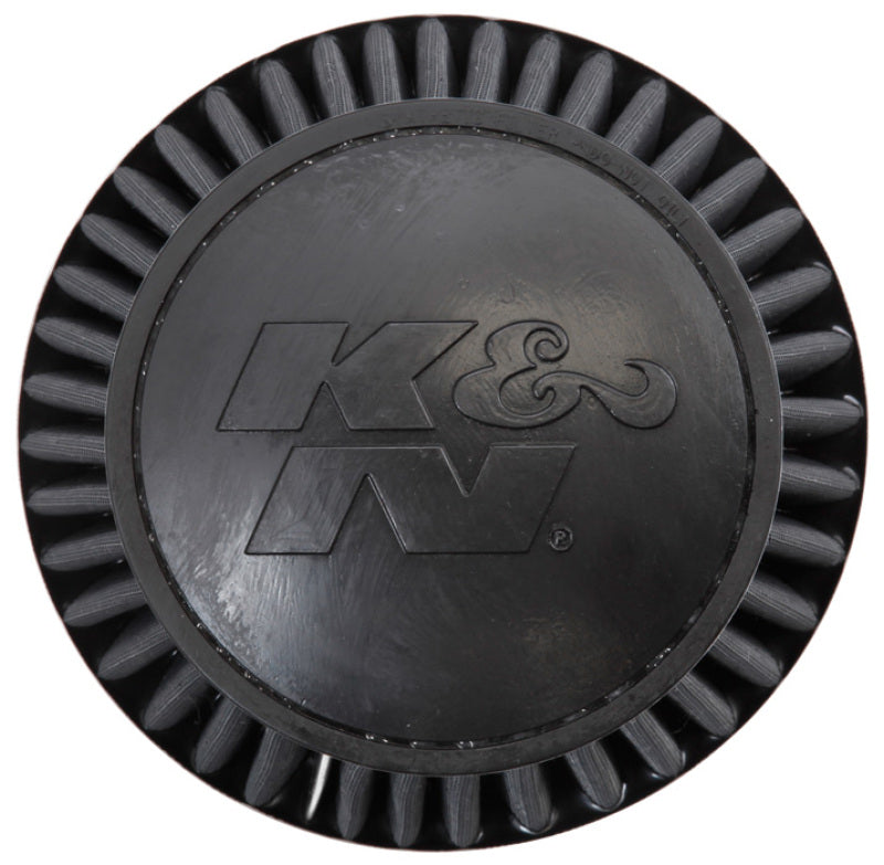 K&amp;N Universal Rubber Filter Round Tapered 6in Flange ID x 7.5in Base OD x 5.25in Top OD x 6in Height - RU-3102HBK