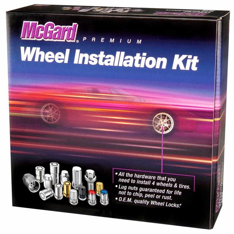 McGard SplineDrive Tuner 5 Lug Install Kit w/Locks &amp; Tool (Cone) M12X1.25 / 13/16 Hex - Gold - 65554GD