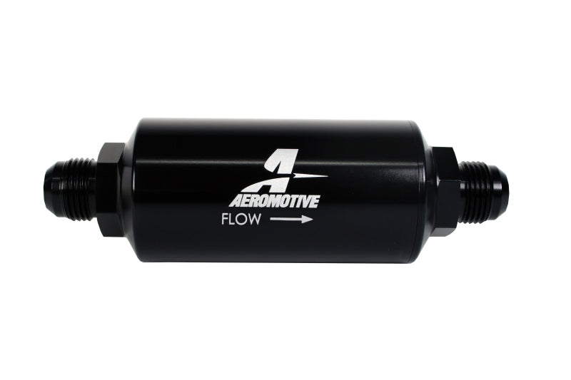 Aeromotive In-Line Filter - AN -10 size Male - 10 Micron Microglass Element - Bright-Dip Black - 12385