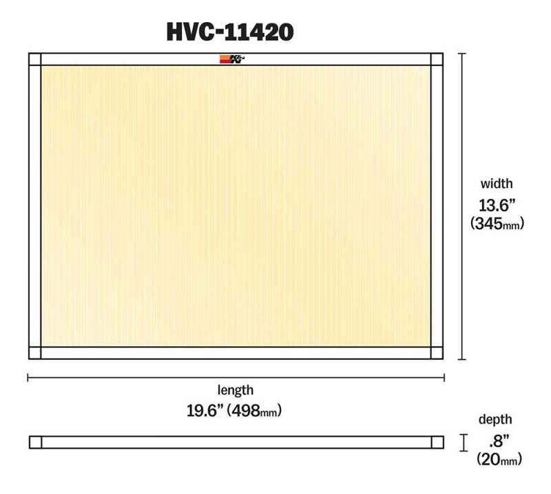 K&N HVAC Filter - 14 x 20 x 1 - HVC-11420