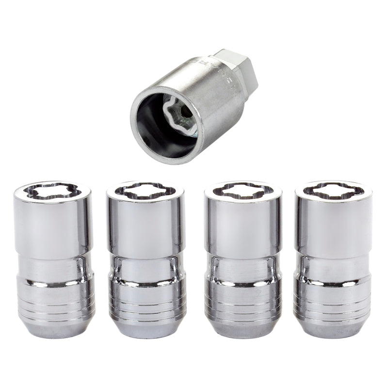 McGard Wheel Lock Nut Set - 4pk. (Cone Seat) M14X1.5 / 21mm &amp; 22mm Dual Hex / 1.639in. L - Chrome - 24215