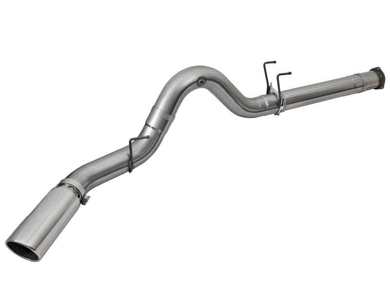 aFe LARGE BORE HD 5in 409-SS DPF-Back Exhaust w/Polished Tip 2017 Ford Diesel Trucks V8 6.7L (td) - 49-43090-P