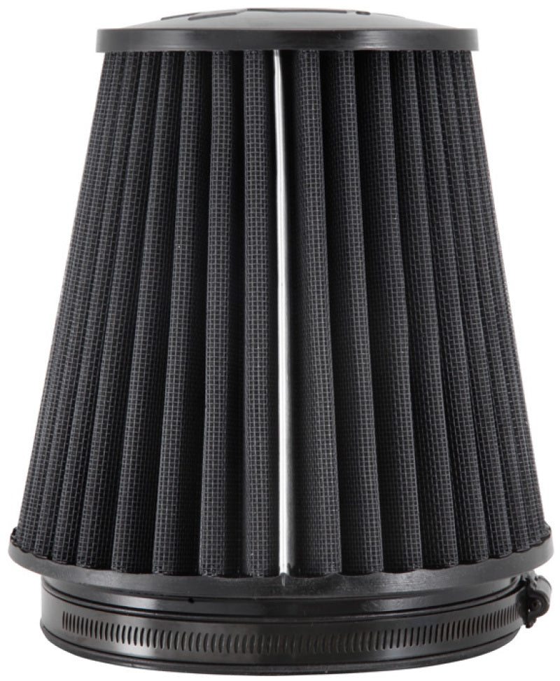 K&amp;N Universal Rubber Filter Round Tapered 6in Flange ID x 7.5in Base OD x 5.25in Top OD x 8in Height - RU-3101HBK