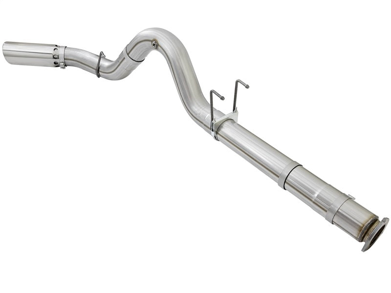 aFe ATLAS 5in DPF-Back Alum Steel Exhaust System w/Polished Tip 2017 Ford Diesel Trucks V8-6.7L (td) - 49-03090-P