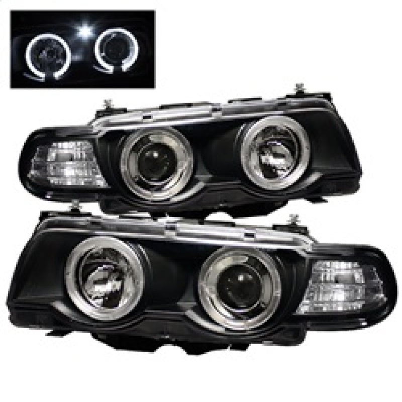 Spyder BMW E38 7-Series 99-01 Projector Headlights 1PC Xenon- LED Halo Blk PRO-YD-BMWE3899-HID-HL-BK - 5008862