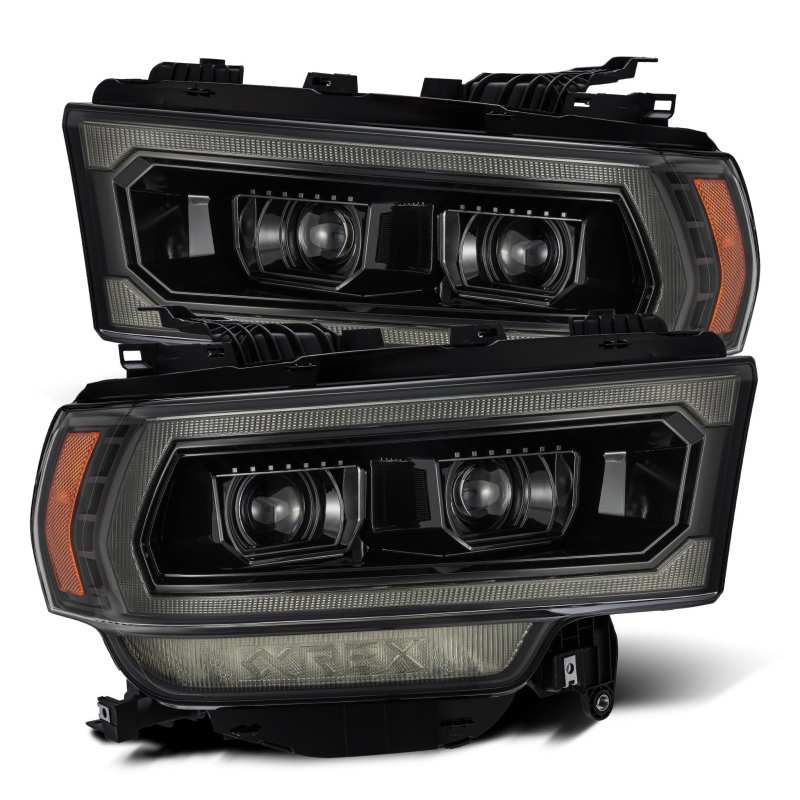 AlphaRex 19-24 Ram 2500 LUXX LED Proj Headlights Plank Style Alpha Blk w/Activ Light/Seq Signal/DRL - 880549