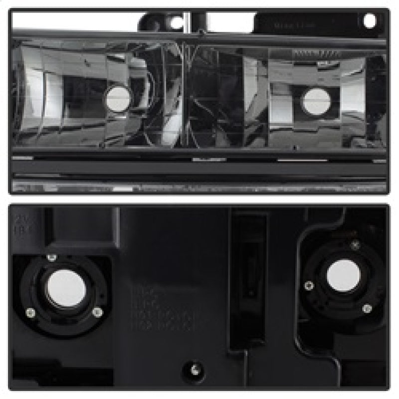 Xtune Chevy Suburban 94-98 Headlights w/ Corner &amp; Parking Lights 8pcs Smoked HD-JH-CCK88-AM-SM-SET - 5072238