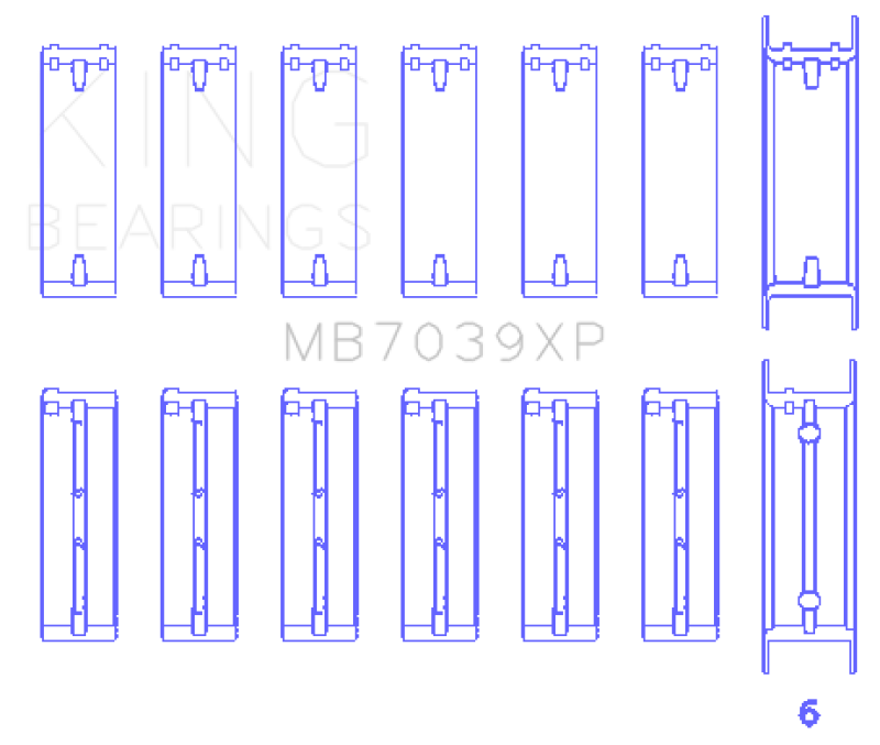 King BMW M20/M50 2.0L/2.5L/2.7L (Size STD) Performance Main Bearing Set - MB7039XP
