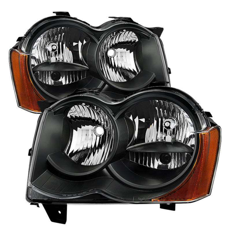 Xtune Jeep Grand Cherokee 08-10 Halogen Model OnlyOEM Style Headlights Black HD-JH-JGC08-AM-BK - 9034510